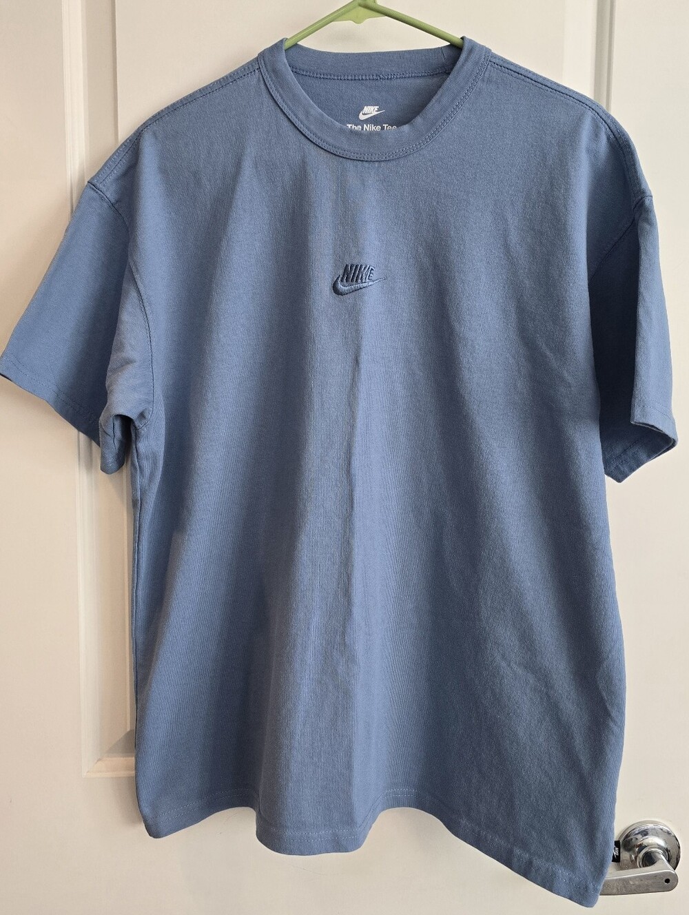 Nike Men's Dusty Blue Embroidered Logo Crew Tee